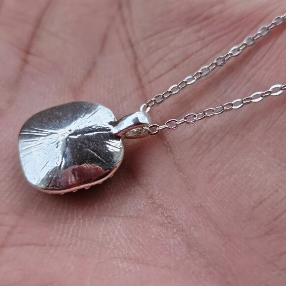 Women Necklace Blue Faux Stone Pendant Silver Tone Chain Fashion Jewelry - Picture 4 of 11